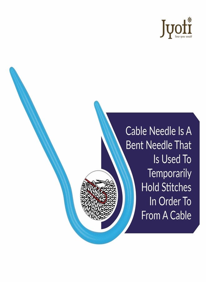 Jyoti U-Shaped Cable Needle - Plastic (4 Pieces in a Pouch) Twist Curved Crochet Hook, Hold & Keep Stitching Uniform, Stitch Holder for Knitting, Crocheting, Sewing, and DIY Crafts - Pack of 5 Pouches - Image 3